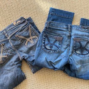 2 prs. KUT from KLOTH *Nordstrom* Stretch JEANS Capris * Dark Wash * sz 4 * EUC